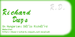richard duzs business card